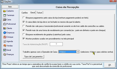 Janela de Cadastro de Cartão de Crédito e Débito