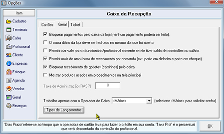 Janela de Cadastro de Cartão de Crédito e Débito